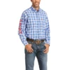 Men's Ariat Pro Team Blue Plaid Long Sleeve #10036433-C