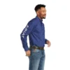 Men's Ariat Blue Team Wolf Button Down Long Sleeve #10038089-C