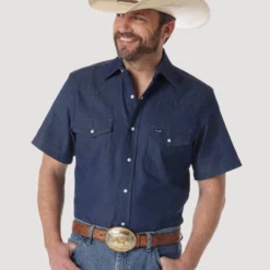 Men's Wrangler Authentic Cowboy Cut Snap Front Work Shirt #MS3127BX (Big And Tall)