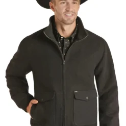 Men's Panhandle Black Solid Bomber Coat #RRMO92RZX1