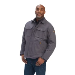 Men's Ariat Rebar DuraCanvas Sherpa-Lined Coat #10041505