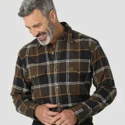 Men's Wrangler Riggs Heavy Weight Flannel Button Down Shirt #112317234