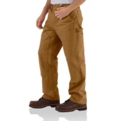 Men's Carhartt Double Front Work Dungaree Pant #B136BRN