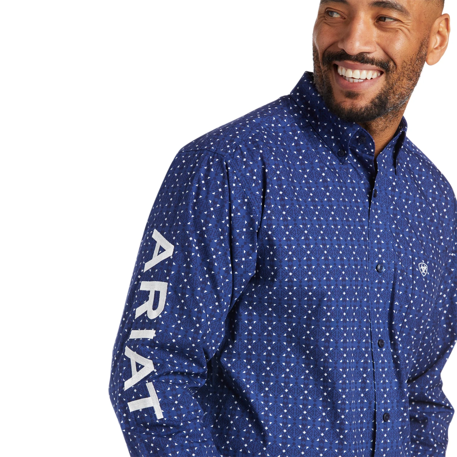 Men's Ariat Blue Team Wolf Button Down Long Sleeve #10038089-C 3 Men's Ariat Blue Team Wolf Button Down Long Sleeve #10038089-C - Image 3