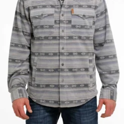 Men's Cinch Button Down Shirt Jacket #MWJ1580001