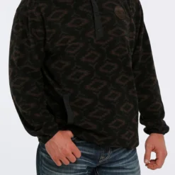 Men's Cinch Aztec Printed Polar Fleece Pullover #MWK1514015