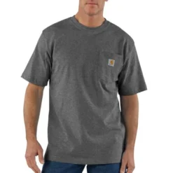 Men's Carhartt Loose Fit Heavyweight Pocket T-Shirt #K87 -Deals Classy Mania Store image K87CARBON HEATHER 1
