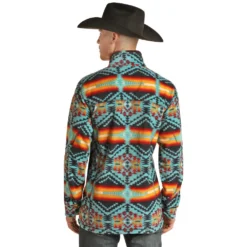 Men's Powder River Fleece Pullover #PRMO91RZXV -Deals Classy Mania Store powder river mens teal aztec fleece pullover prmo91rzxv 3
